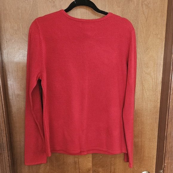 Covington Red Embroidered Button-Front Cardigan - Picture 3 of 3